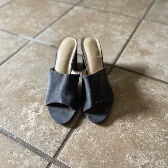 Blue/grey heel/mule - Picture 1 of 4